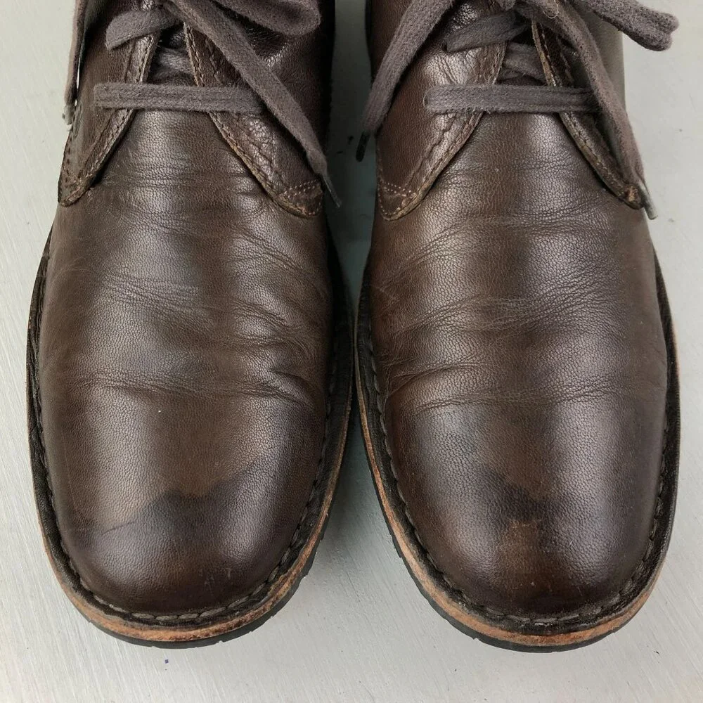 John Varvatos Men's Size 10M Dark Brown Leather Lace-Up Chukka Ankle Boots FAIR